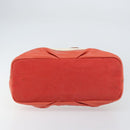 BURBERRY Blue Label Hand Bag Canvas Leather Beige Orange Auth mr1650-9