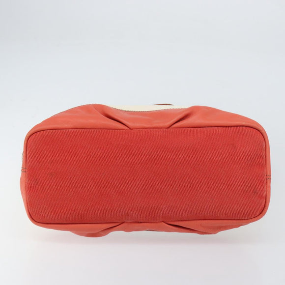 BURBERRY Blue Label Hand Bag Canvas Leather Beige Orange Auth mr1650