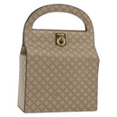 CELINE Macadam Canvas Hand Bag PVC Beige Gold Auth mr1651-1