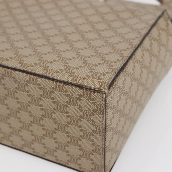 CELINE Macadam Canvas Hand Bag PVC Beige Gold Auth mr1651