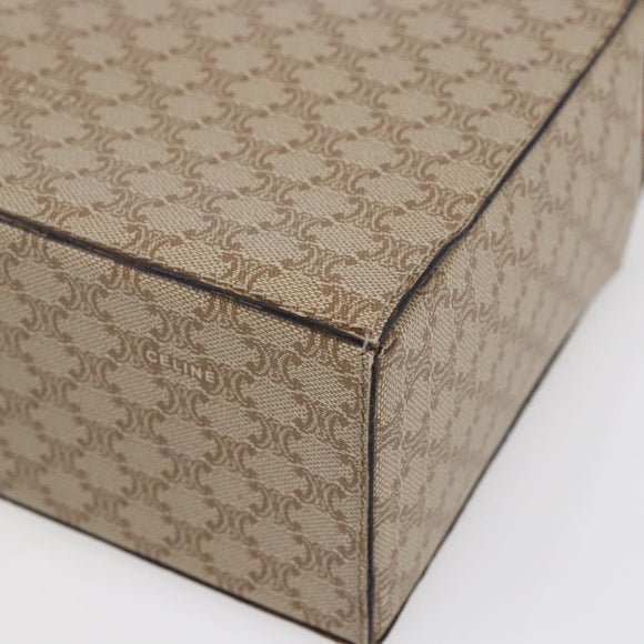 CELINE Macadam Canvas Hand Bag PVC Beige Gold Auth mr1651