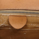 CELINE Macadam Canvas Hand Bag PVC Beige Gold Auth mr1651-15