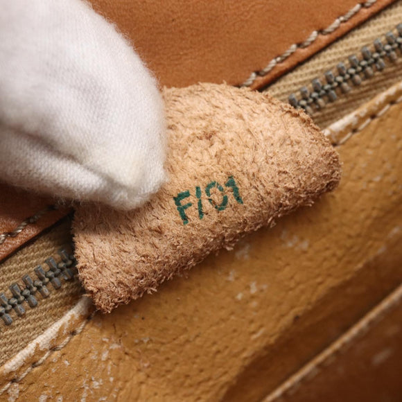 CELINE Macadam Canvas Hand Bag PVC Beige Gold Auth mr1651