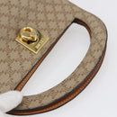 CELINE Macadam Canvas Hand Bag PVC Beige Gold Auth mr1651-7