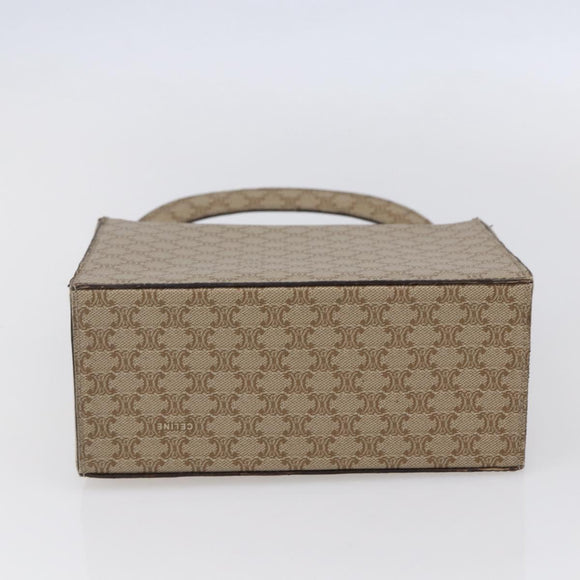 CELINE Macadam Canvas Hand Bag PVC Beige Gold Auth mr1651