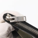 SAINT LAURENT Clutch Bag Canvas Leather Black Khaki Silver Auth mr1652-8