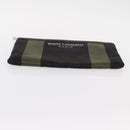 SAINT LAURENT Clutch Bag Canvas Leder Schwarz Khaki Silber Auth mr1652-6