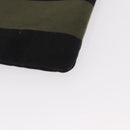 SAINT LAURENT Clutch Bag Canvas Leather Black Khaki Silver Auth mr1652-7