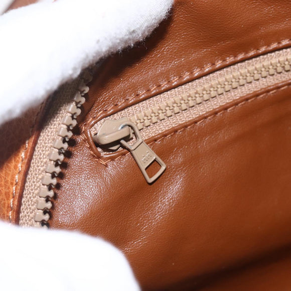 CELINE Shoulder Bag Leather Brown Gold Auth mr1655