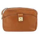 CELINE Shoulder Bag Leather Brown Gold Auth mr1655-2