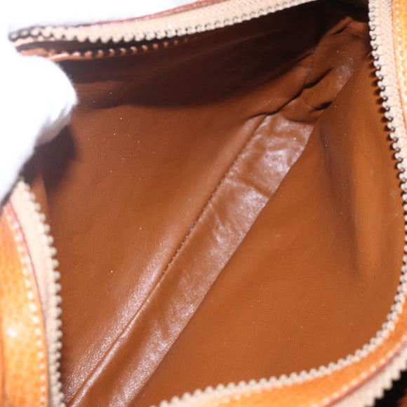 CELINE Shoulder Bag Leather Brown Gold Auth mr1655