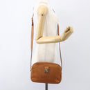 CELINE Shoulder Bag Leather Brown Gold Auth mr1655-24