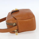 CELINE Shoulder Bag Leather Brown Gold Auth mr1655-4