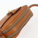 CELINE Shoulder Bag Leather Brown Gold Auth mr1655-6