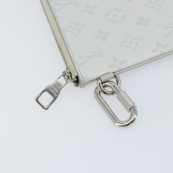 LOUIS VUITTON Monogram White Zipped Pouch GM Clutch Bag M68310 LV Auth mr1658