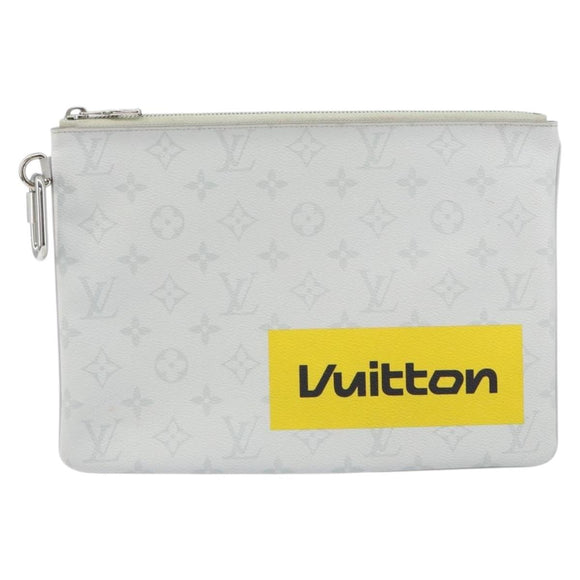 LOUIS VUITTON Monogram White Zipped Pouch GM Clutch Bag M68310 LV Auth mr1658