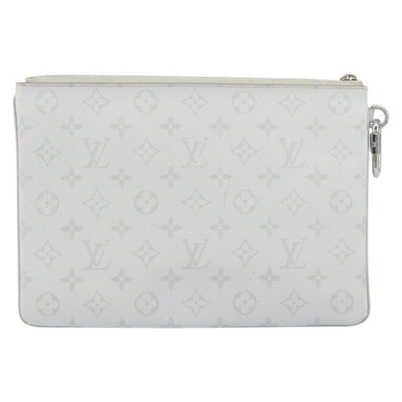 LOUIS VUITTON Monogram White Zipped Pouch GM Clutch Bag M68310 LV Auth mr1658