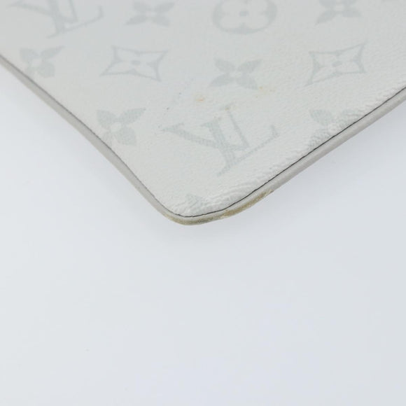 LOUIS VUITTON Monogram White Zipped Pouch GM Clutch Bag M68310 LV Auth mr1658