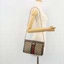 GUCCI GG Supreme Web Sherry Line Chain Bag PVC Beige Gold 503877 Auth mr1659-23