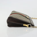 GUCCI GG Supreme Web Sherry Line Chain Bag PVC Beige Gold 503877 Auth mr1659-3