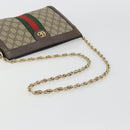 GUCCI GG Supreme Web Sherry Line Chain Bag PVC Beige Gold 503877 Auth mr1659-7