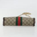 GUCCI GG Supreme Web Sherry Line Chain Bag PVC Beige Gold 503877 Auth mr1659-5
