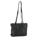 PRADA Studs Tote Bag Leather Black Silver Auth mr1666-1