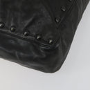 PRADA Studs Tote Bag Leather Black Silver Auth mr1666-15