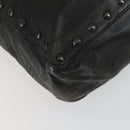 PRADA Studs Tote Bag Leather Black Silver Auth mr1666-16