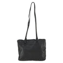 PRADA Studs Tote Bag Leather Black Silver Auth mr1666-13