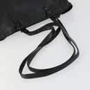 PRADA Studs Tote Bag Leather Black Silver Auth mr1666-7