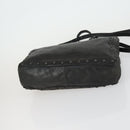 PRADA Studs Tote Bag Leather Black Silver Auth mr1666-5