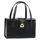 CELINE Hand Bag Leather Black Gold Auth mr1667V-1