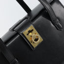 CELINE Hand Bag Leather Black Gold Auth mr1667V-14