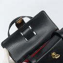 CELINE Hand Bag Leather Black Gold Auth mr1667V-15