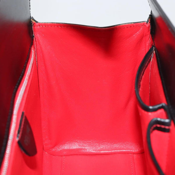 CELINE Hand Bag Leather Black Gold Auth mr1667V