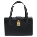 CELINE Hand Bag Leather Black Gold Auth mr1667V-2