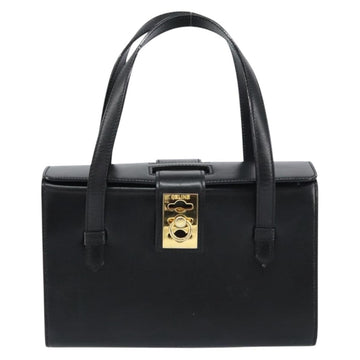 CELINE Hand Bag Leather Black Gold Auth mr1667V - 0