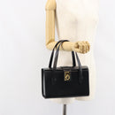 CELINE Hand Bag Leather Black Gold Auth mr1667V-24
