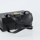 CELINE Hand Bag Leather Black Gold Auth mr1667V-7