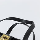 CELINE Hand Bag Leather Black Gold Auth mr1667V-8