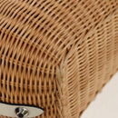 PRADA Basket Bag Wicker Leather White Beige Silver Auth mr1668SAM-14