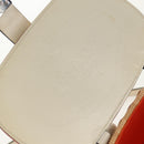 PRADA Basket Bag Wicker Leather White Beige Silver Auth mr1668SAM-19