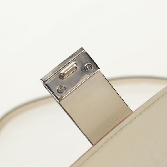 PRADA Basket Bag Wicker Leather White Beige Silver Auth mr1668SAM