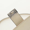 PRADA Basket Bag Wicker Leather White Beige Silver Auth mr1668SAM-23