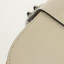 PRADA Basket Bag Wicker Leather White Beige Silver Auth mr1668SAM-7