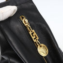 Gianni Versace Shoulder Bag Leather Black Gold Auth mr1669SAV-15