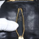 Gianni Versace Shoulder Bag Leather Black Gold Auth mr1669SAV-22