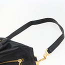 Gianni Versace Shoulder Bag Leather Black Gold Auth mr1669SAV-8