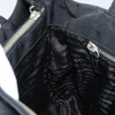 PRADA Pocono Hand Bag Nylon Leather Black Silver BN0699 Auth mr1674-21